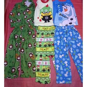 3 piece lot Boys Christmas Winter Pajamas 5/6